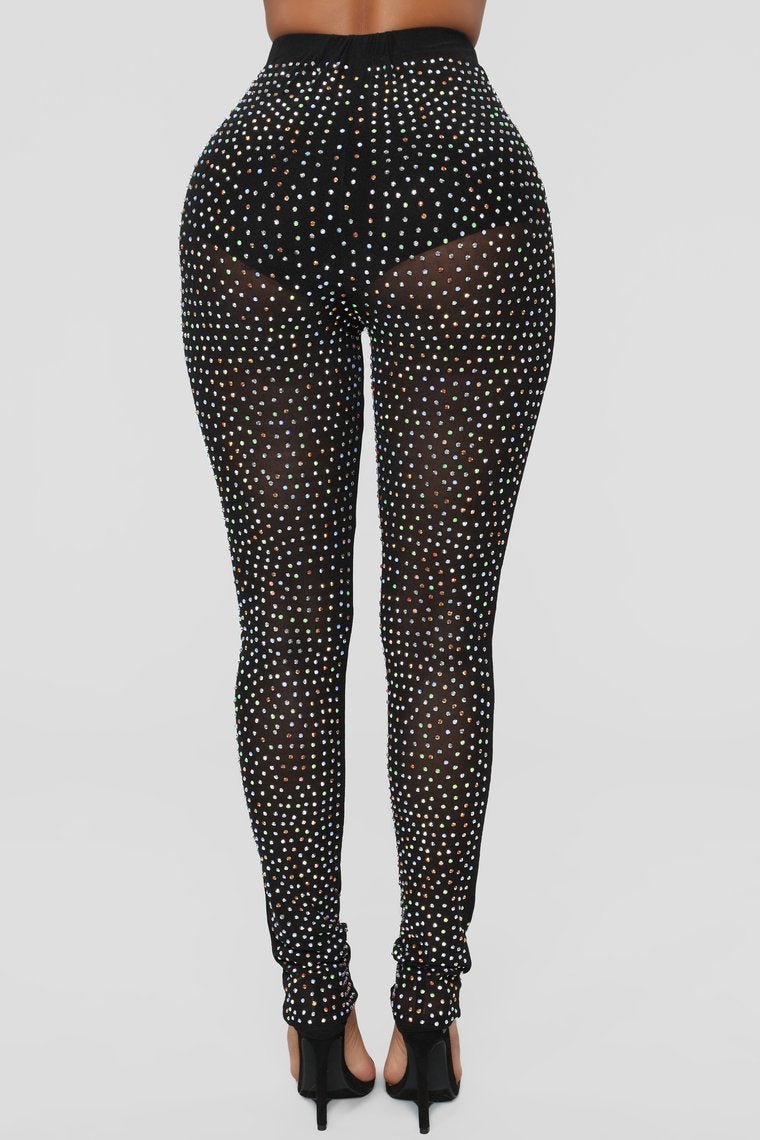 Extra Extra Shine Mesh Leggings - Black - jameswhite001