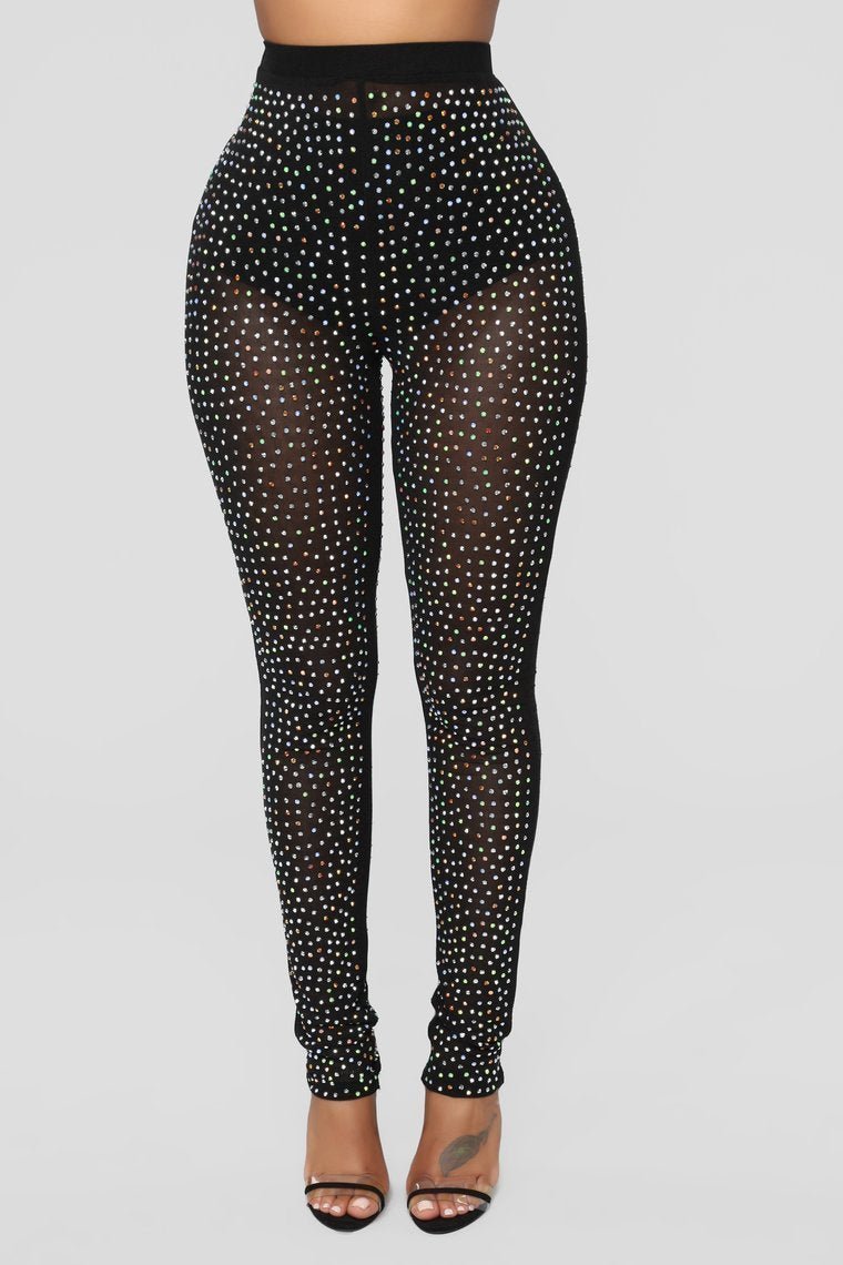Extra Extra Shine Mesh Leggings - Black - jameswhite001