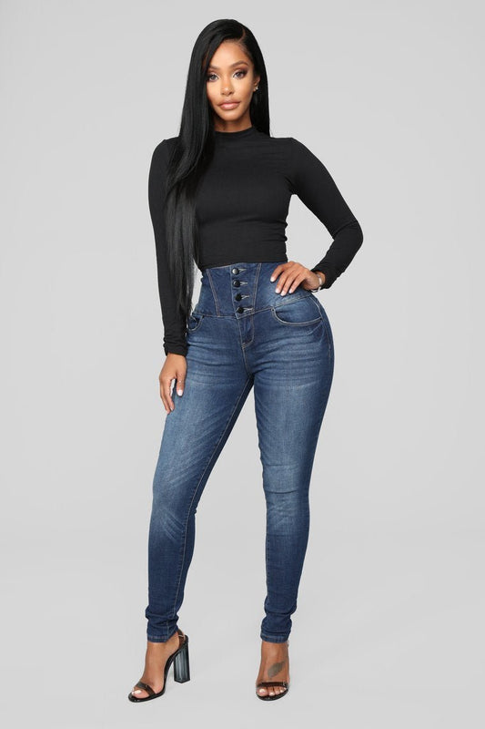 Eyes On You Skinny Jeans - Dark Denim - jameswhite001