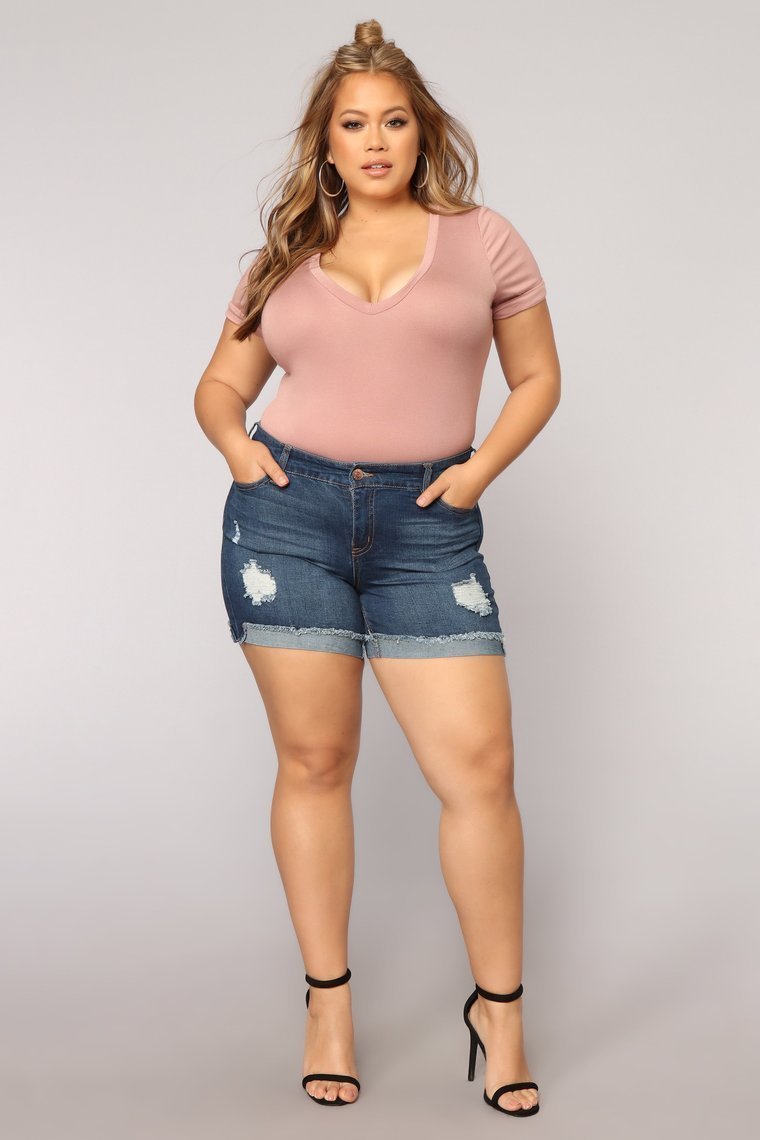 Favorite Tee Bodysuit - Pale Mauve - jameswhite001