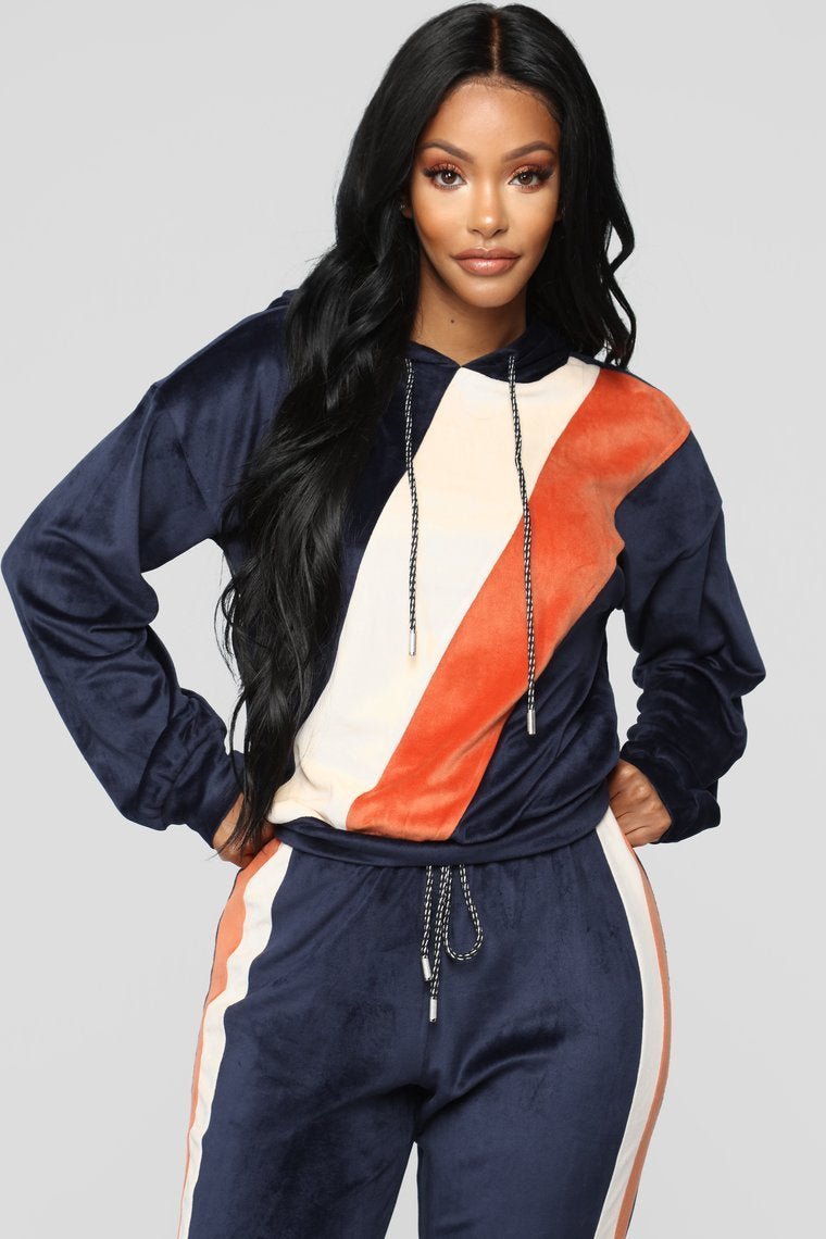 Feelin' Luxe Premium Velour Set - Navy - jameswhite001