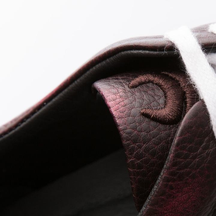 FELIX - BURGUNDY & WHITE - CALF GRAIN LEATHER - jameswhite001