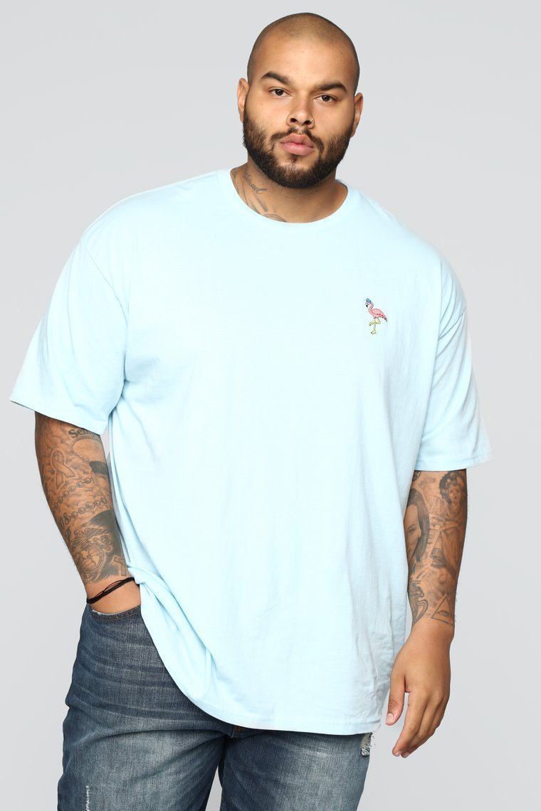 Flamingo Short Sleeve Tee - Blue - jameswhite001