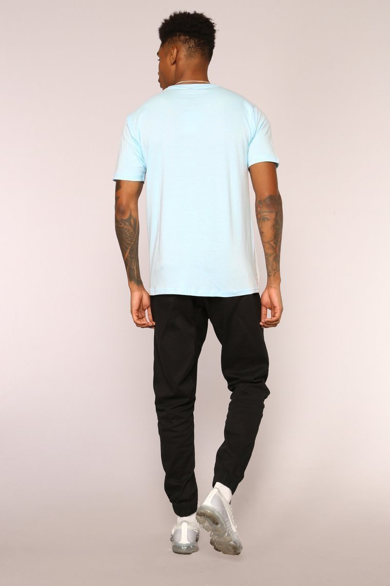 Flamingo Short Sleeve Tee - Blue - jameswhite001
