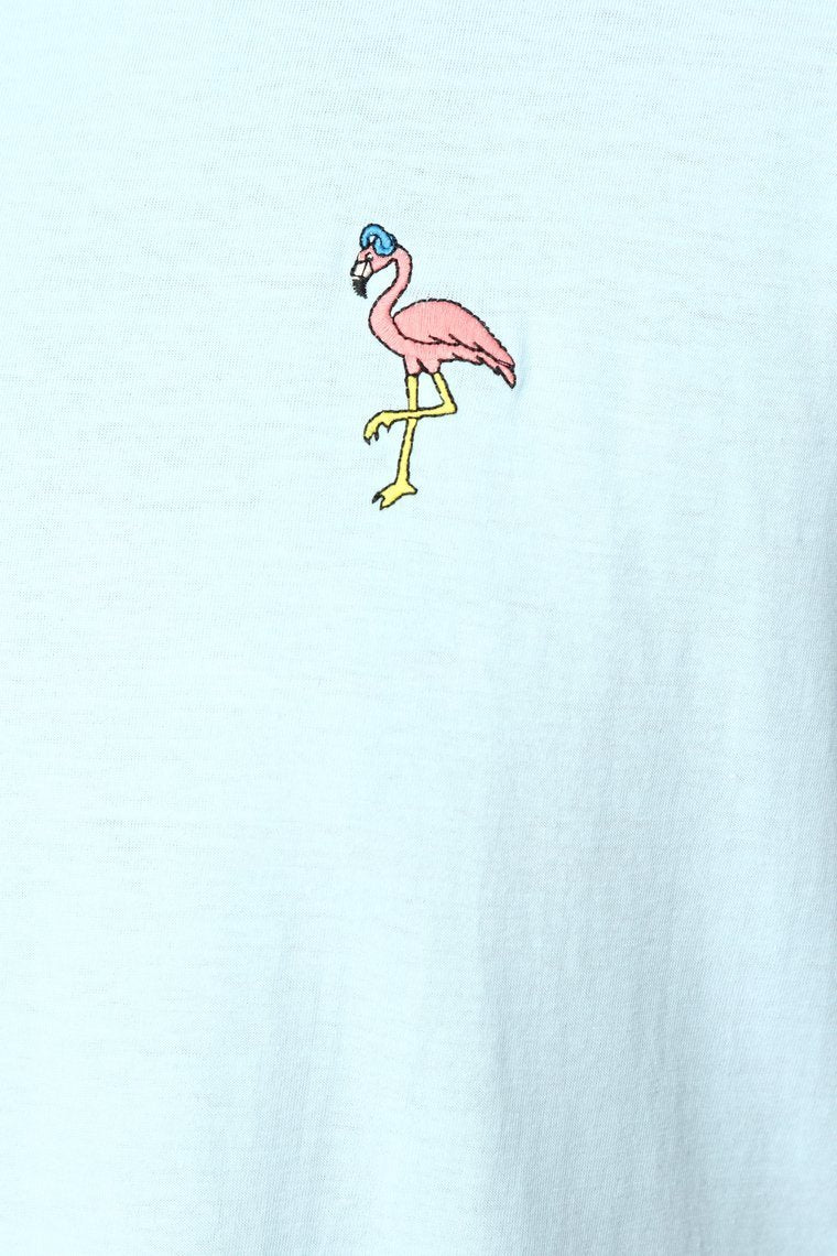 Flamingo Short Sleeve Tee - Blue - jameswhite001