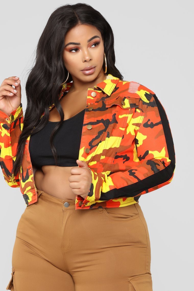 Fort Myer Denim Jacket - Orange/Combo - jameswhite001