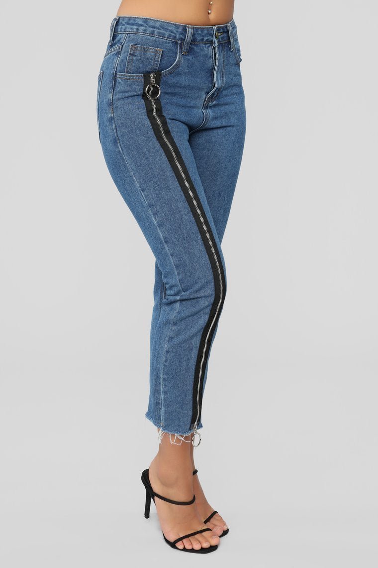 From Bottom To Top Boyfriend Jeans - Medium Blue Wash - jameswhite001