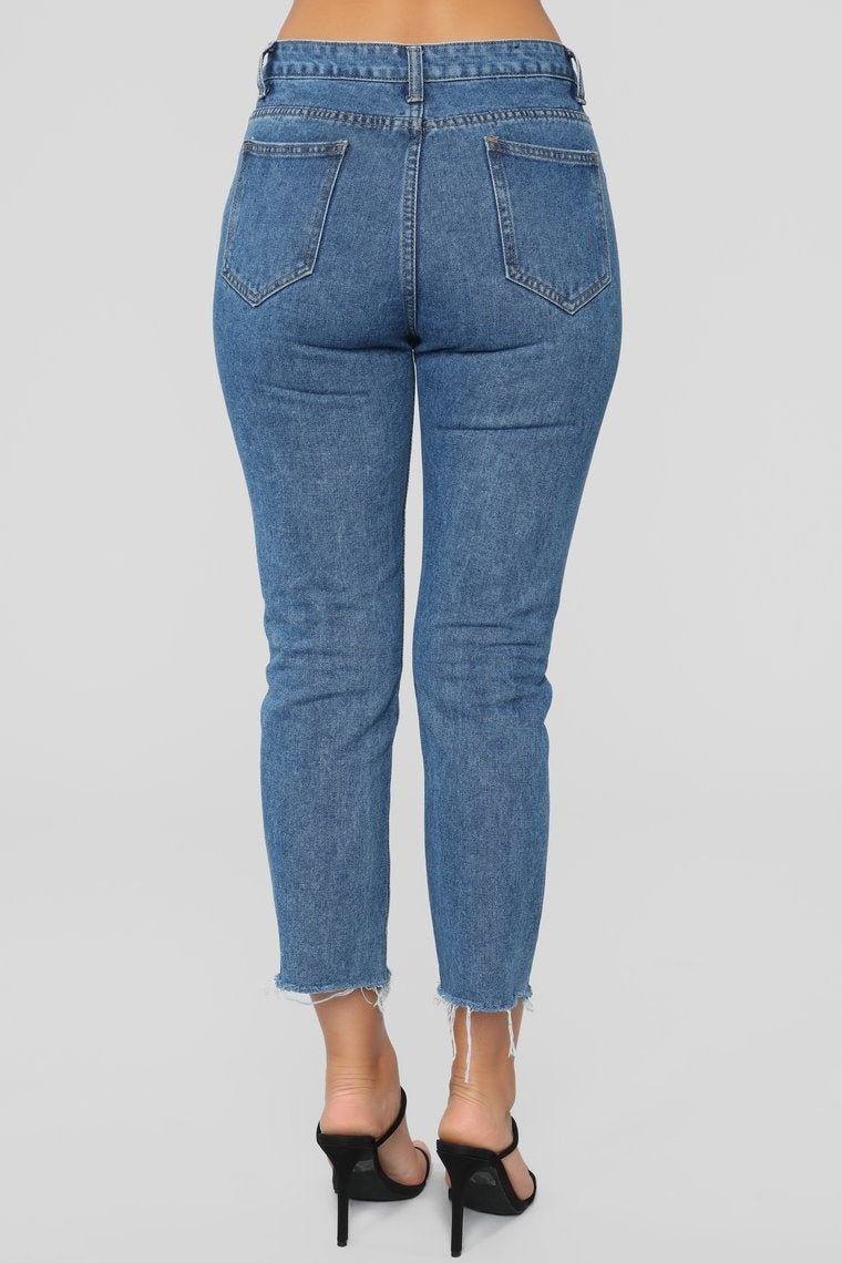 From Bottom To Top Boyfriend Jeans - Medium Blue Wash - jameswhite001