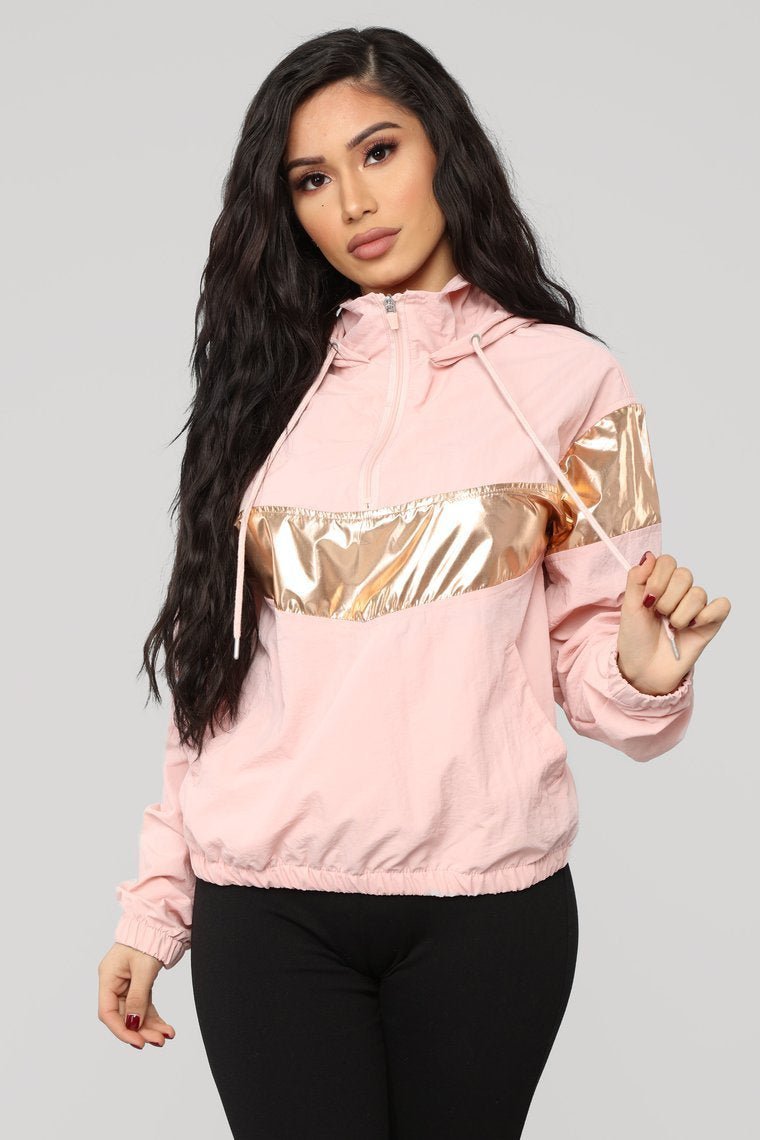 Front Row Seats Windbreaker Jacket - Blush - jameswhite001
