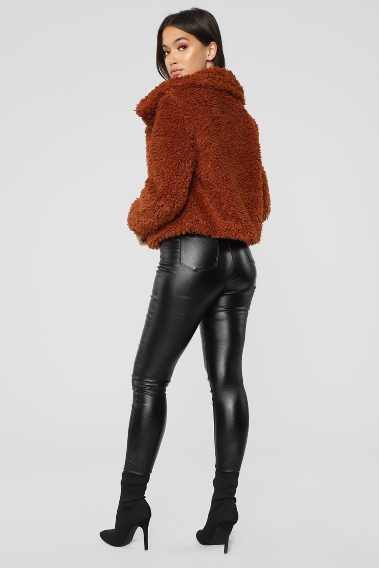 Furry Chilly Jacket - Cognac - jameswhite001