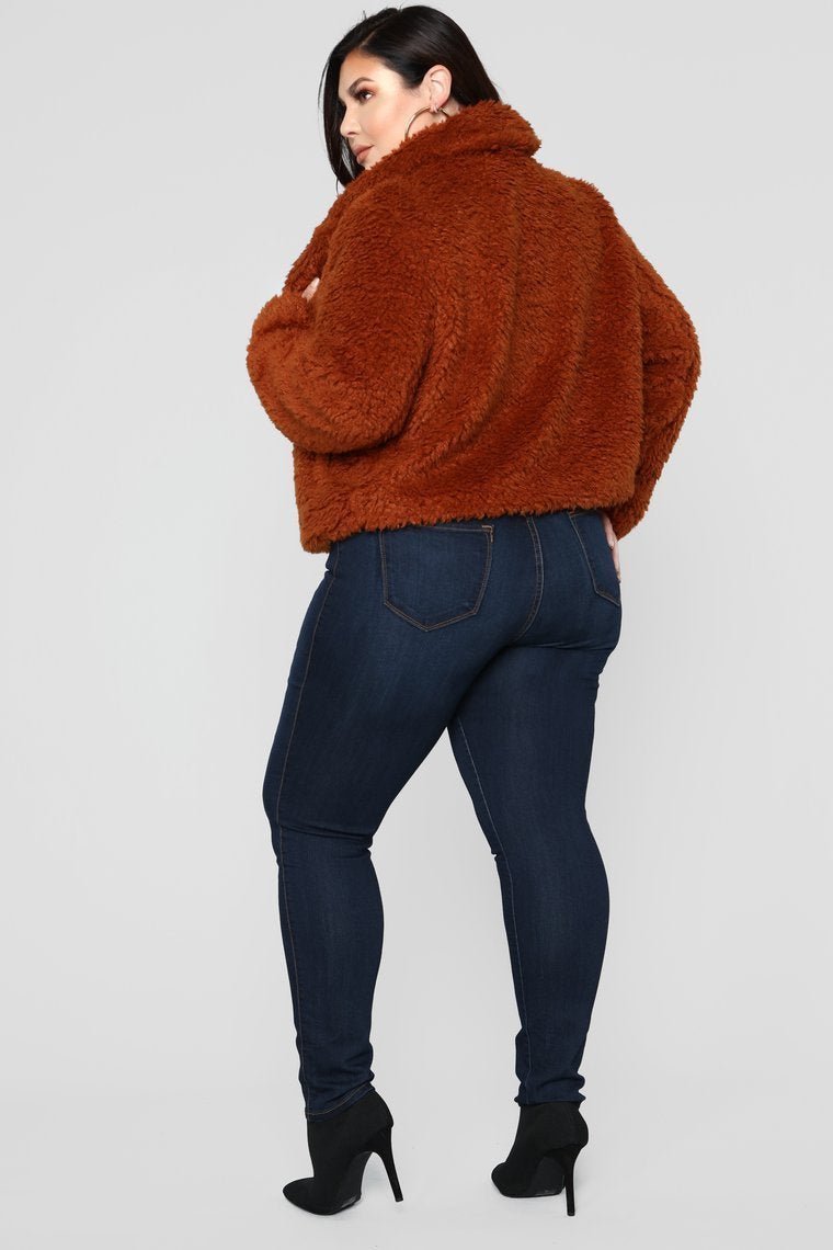 Furry Chilly Jacket - Cognac - jameswhite001