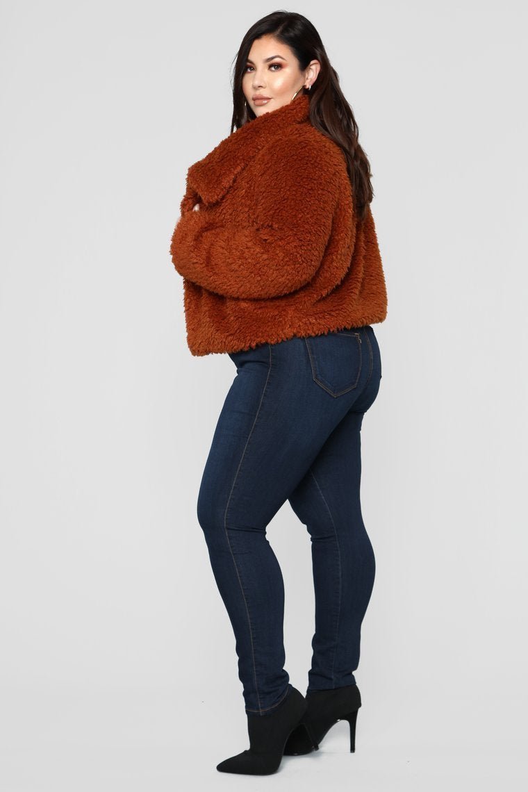 Furry Chilly Jacket - Cognac - jameswhite001
