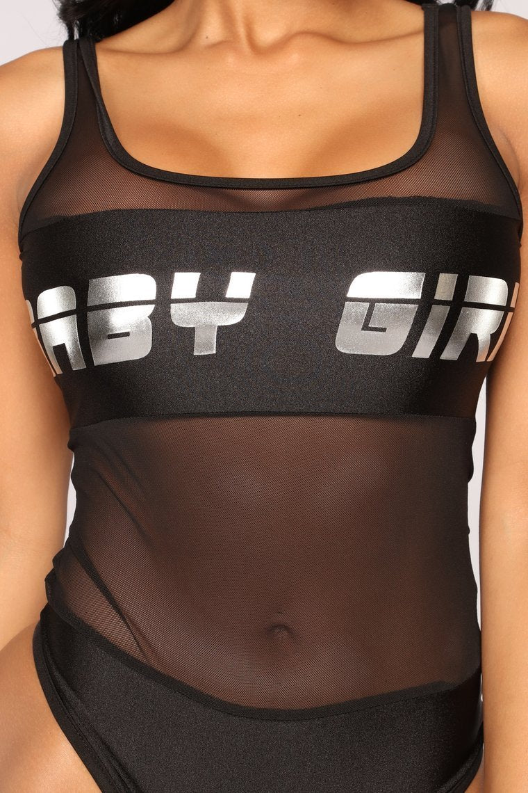 Futuristic Baby Mesh Bodysuit - Black - jameswhite001