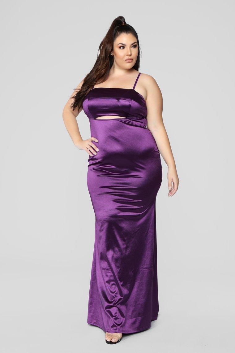 Gala Ready Satin Dress - Purple - jameswhite001