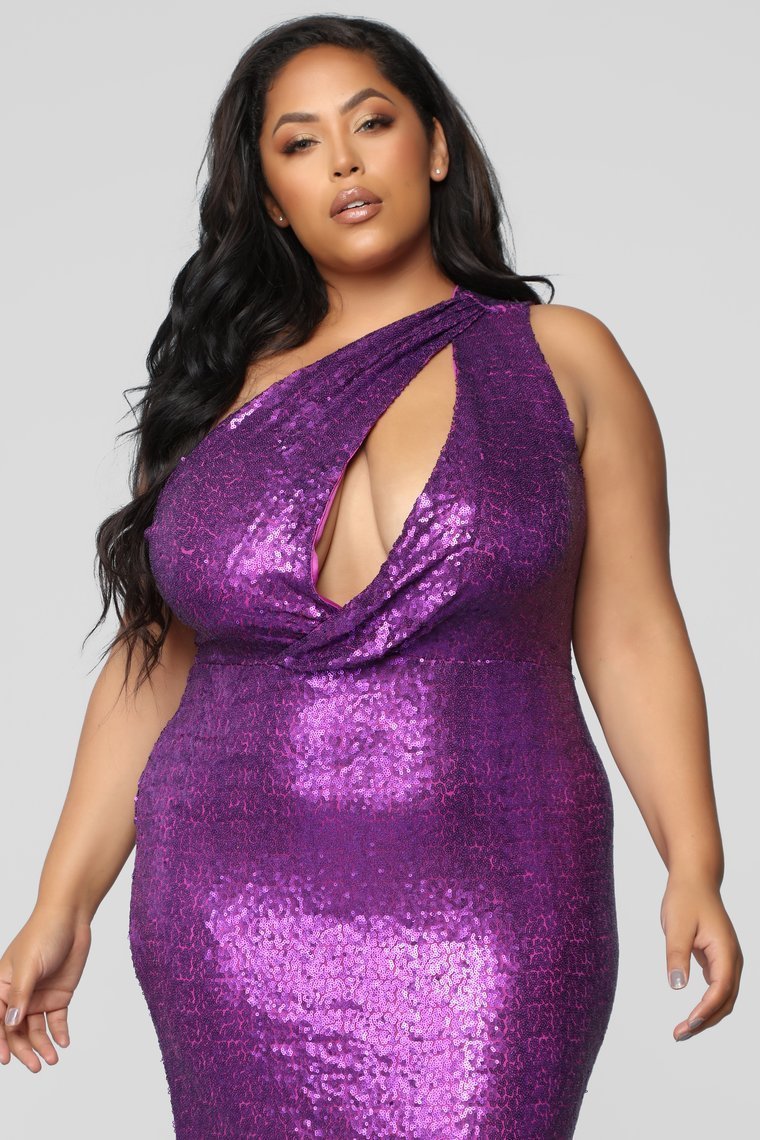 Gala Status Sequin Dress - Purple - jameswhite001