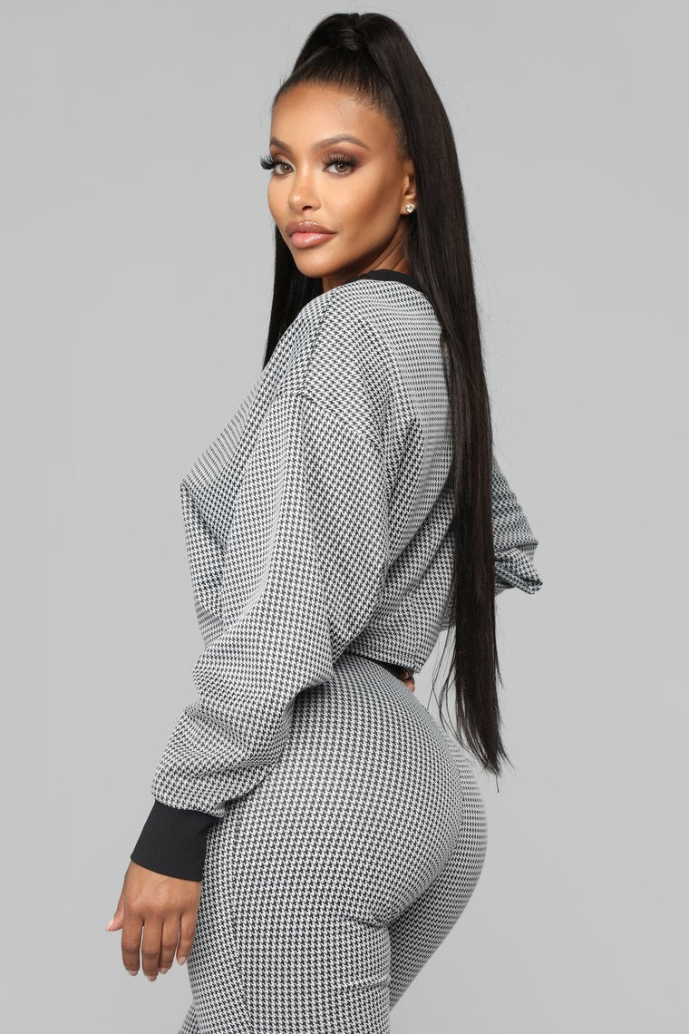 Gimme Me Print Houndstooth Short Set - Black/Combo - jameswhite001