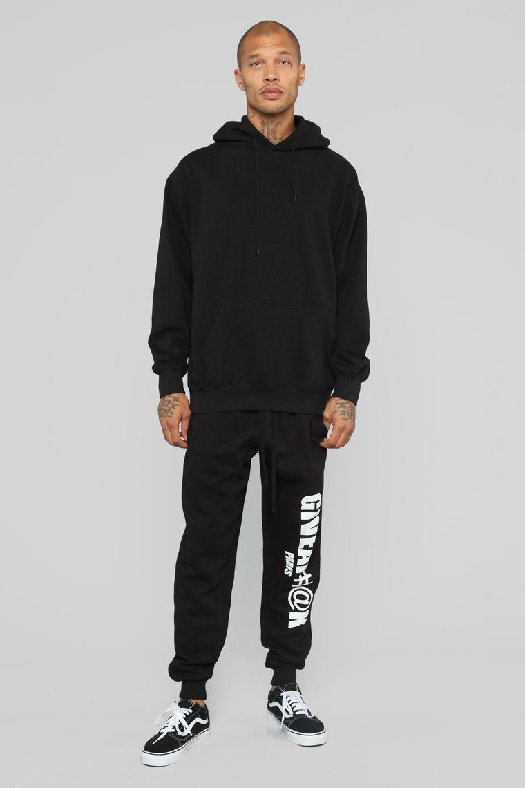 Give A F#@K Jogger - Black/White - jameswhite001