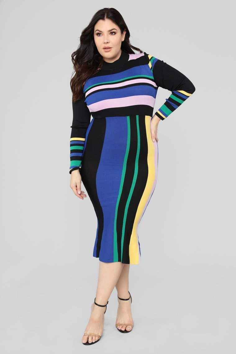 Give Me Love Tonight Sweater Dress - Multi - jameswhite001