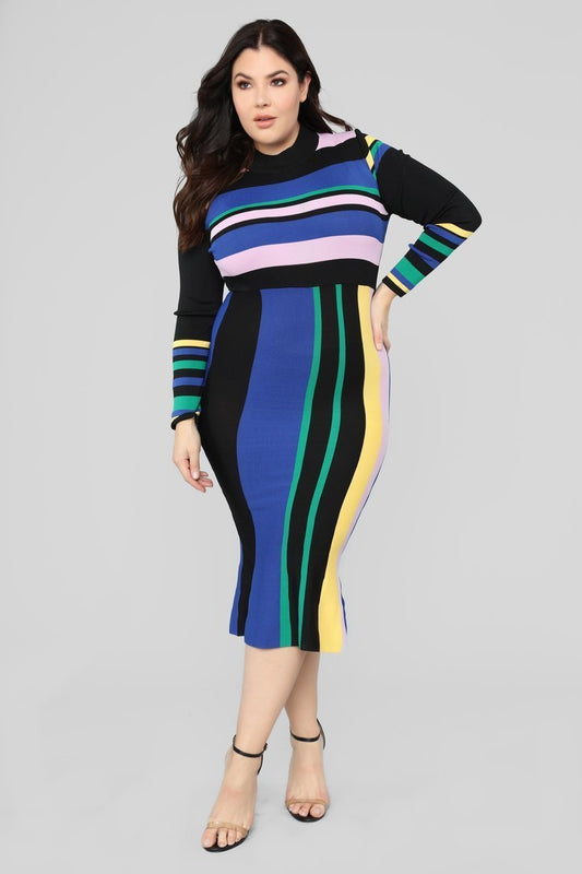 Give Me Love Tonight Sweater Dress - Multi - jameswhite001