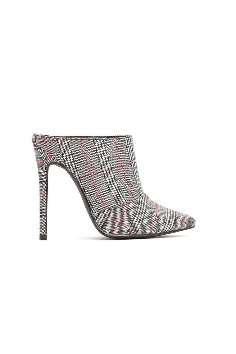Give Me The Sass Mule Pump - Plaid - jameswhite001