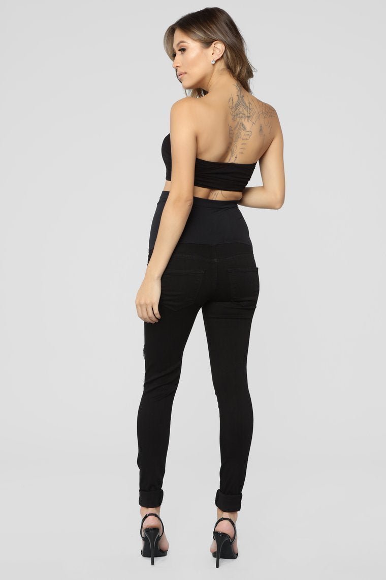 Glistening Maternity Jeans - Black - jameswhite001