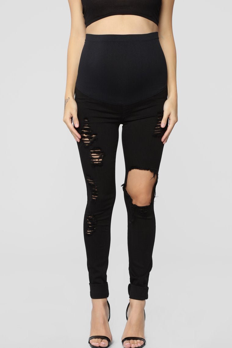 Glistening Maternity Jeans - Black - jameswhite001