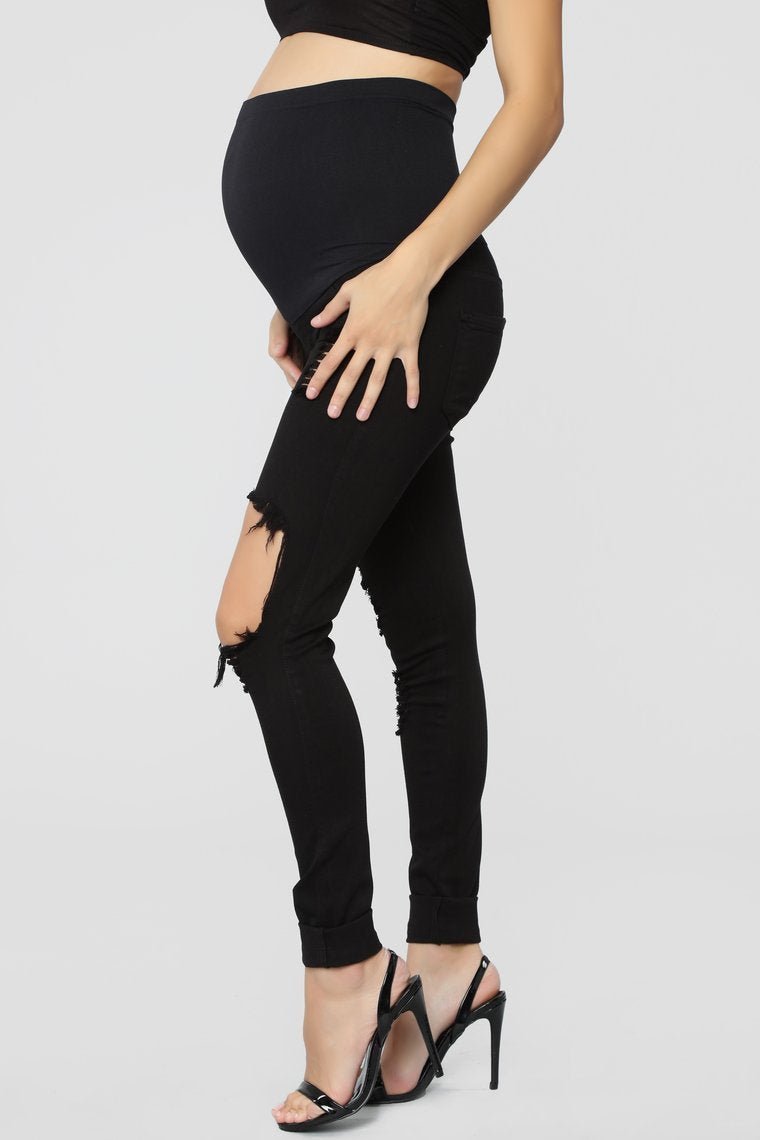 Glistening Maternity Jeans - Black - jameswhite001