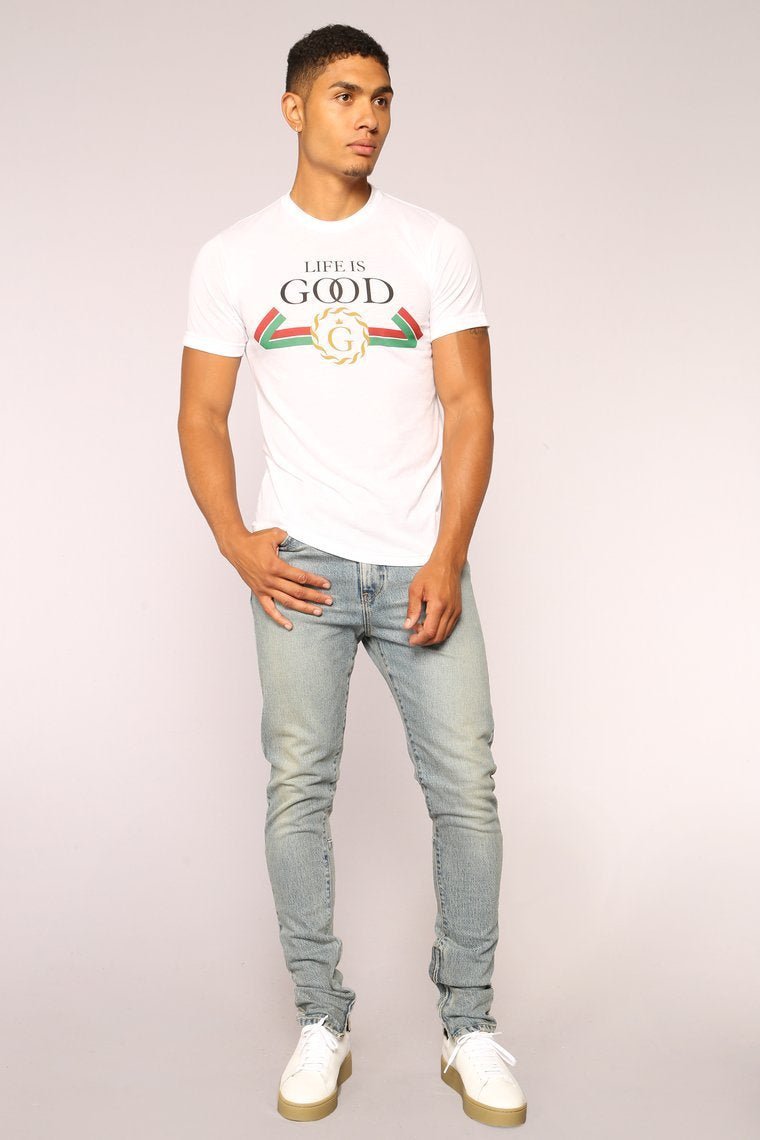 Good Life Short Sleeve Tee - White - jameswhite001