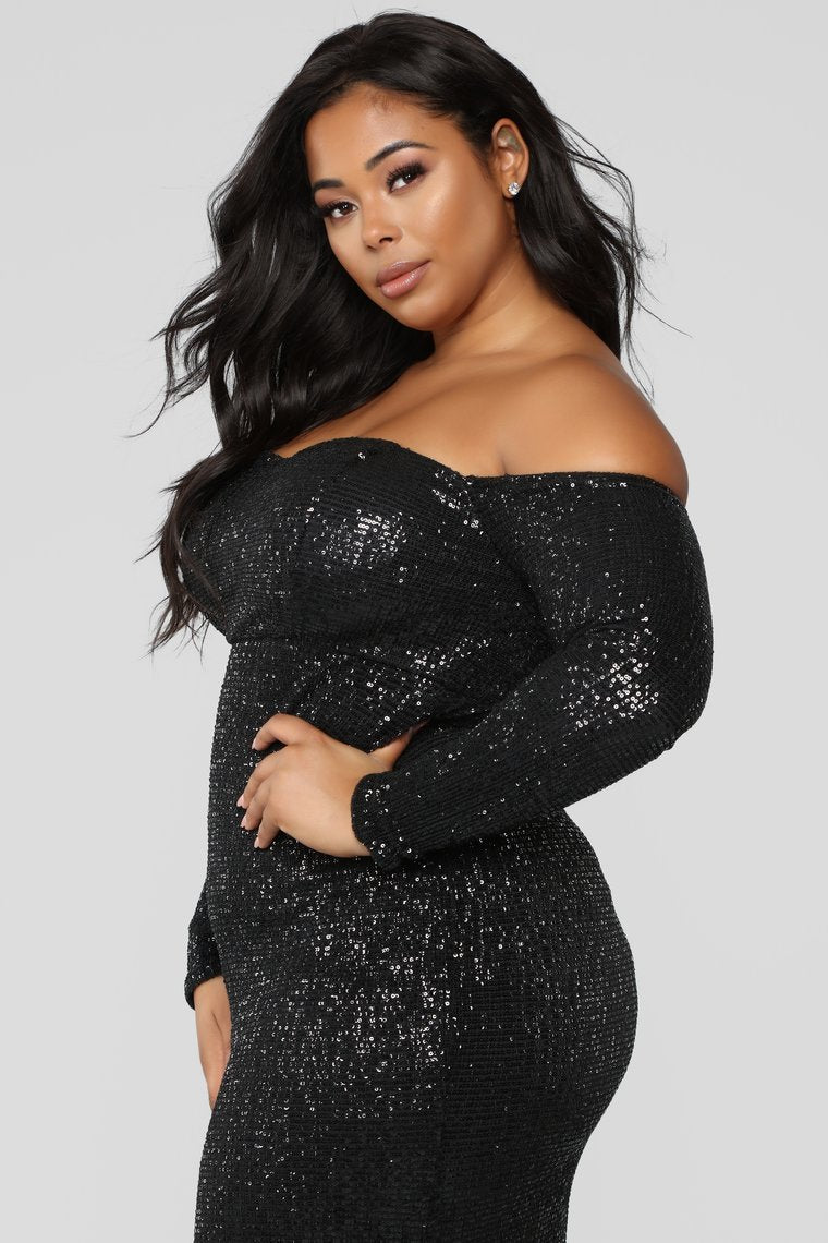 Got Class Sequin Dress - Black - jameswhite001