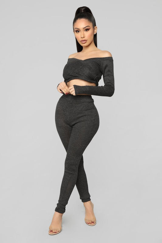 Gotta Warm Up To Me Sweater Set - Black - jameswhite001