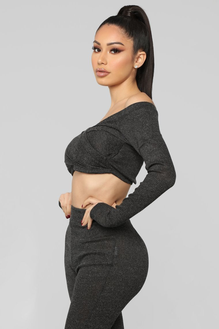 Gotta Warm Up To Me Sweater Set - Black - jameswhite001