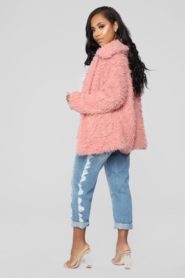 Great Feels Fuzzy Jacket - Mauve - jameswhite001