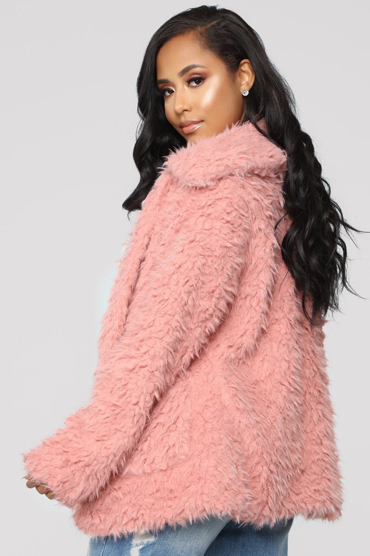 Great Feels Fuzzy Jacket - Mauve - jameswhite001