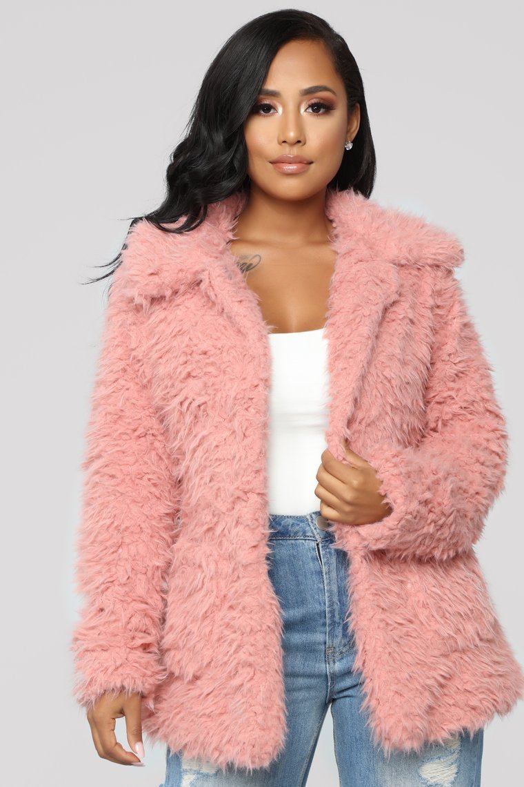 Great Feels Fuzzy Jacket - Mauve - jameswhite001