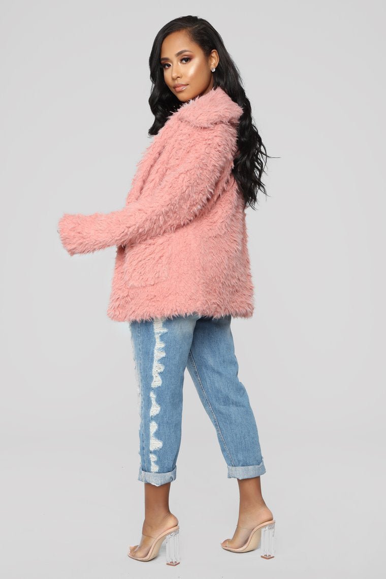 Great Feels Fuzzy Jacket - Mauve - jameswhite001