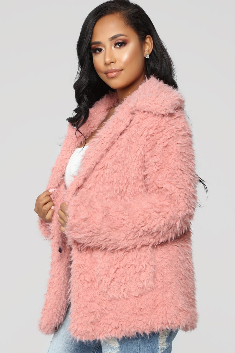 Great Feels Fuzzy Jacket - Mauve - jameswhite001