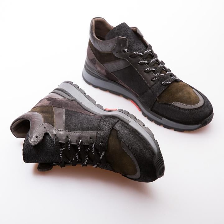 GREGORY - KHAKI & BLACK - WAXY SUEDE & LEATHER - jameswhite001