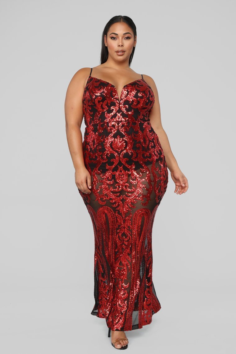 Guest Of Honor Sequin Dress - Red - jameswhite001