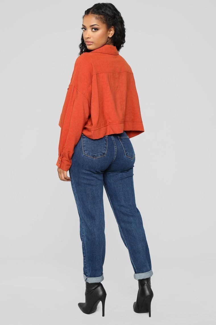 Had Me At Hello Cropped Jacket - Rust - jameswhite001