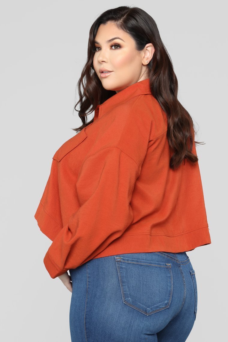 Had Me At Hello Cropped Jacket - Rust - jameswhite001