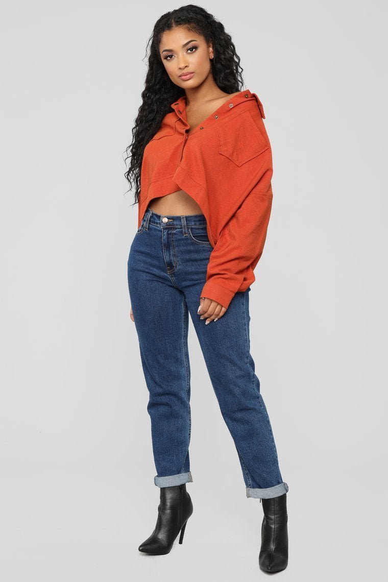 Had Me At Hello Cropped Jacket - Rust - jameswhite001