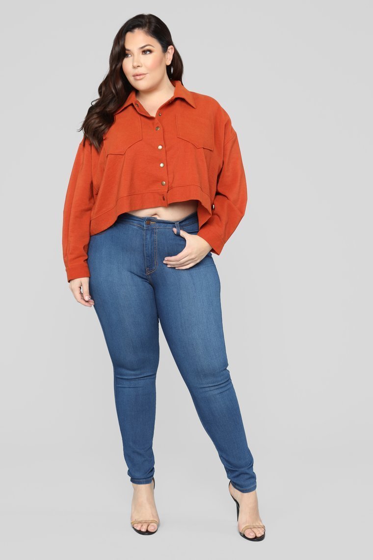 Had Me At Hello Cropped Jacket - Rust - jameswhite001