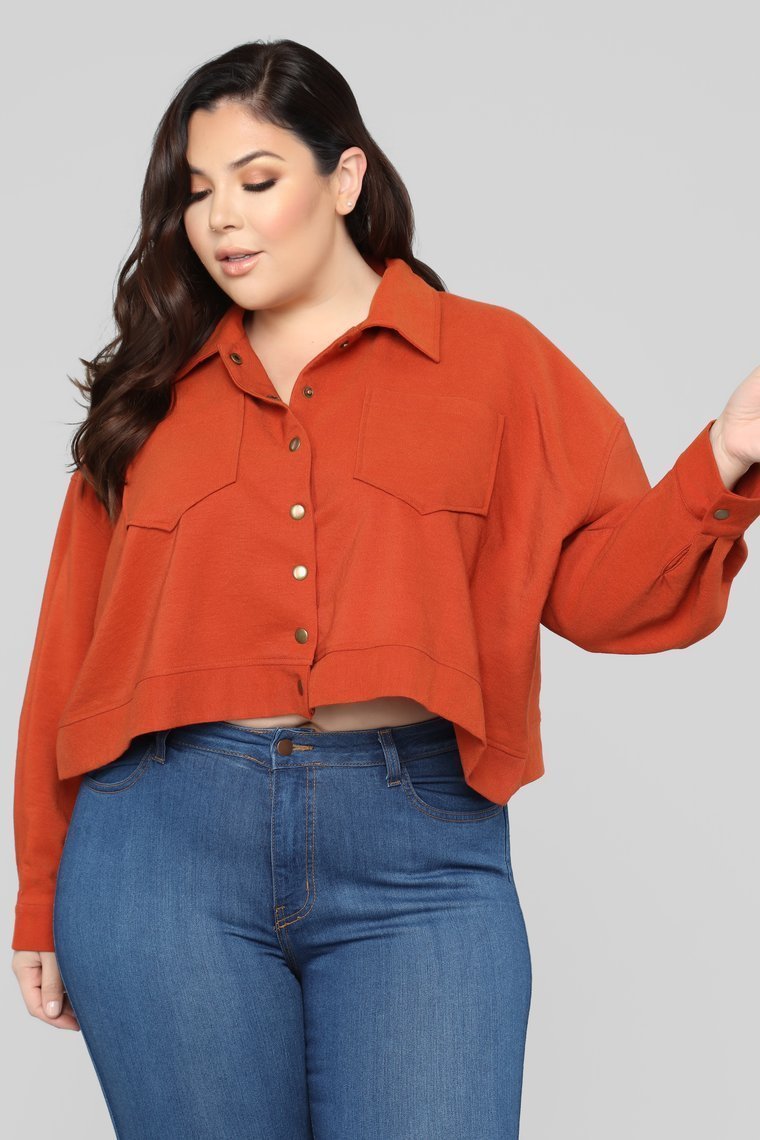 Had Me At Hello Cropped Jacket - Rust - jameswhite001