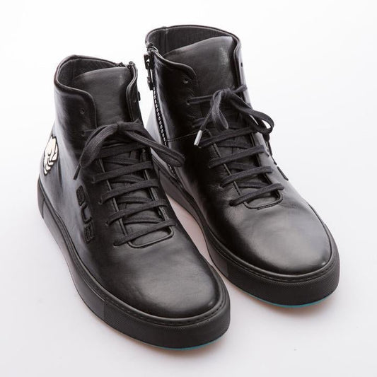 HAMMER - BLACK - CALF SHINY LEATHER - jameswhite001