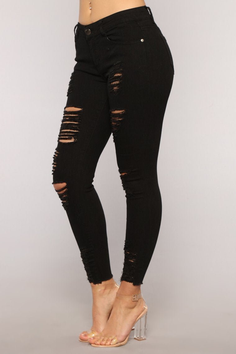 Hanging On Every Word Ankle Jeans - Black - jameswhite001