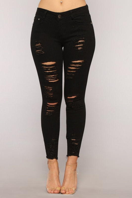 Hanging On Every Word Ankle Jeans - Black - jameswhite001