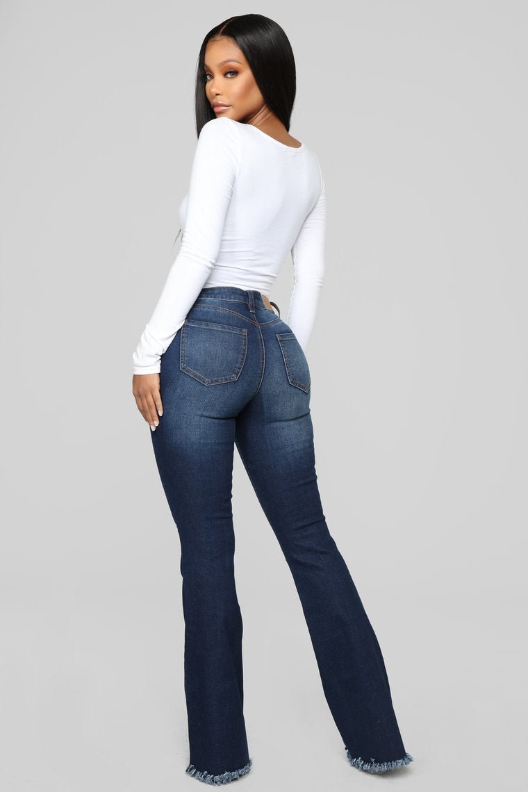 Hanging With The Best Flare Jeans - Dark Denim - jameswhite001