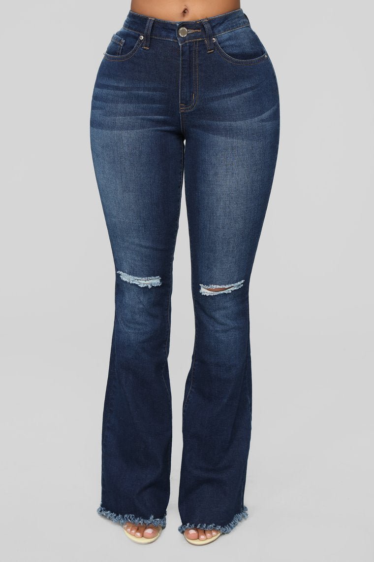 Hanging With The Best Flare Jeans - Dark Denim - jameswhite001