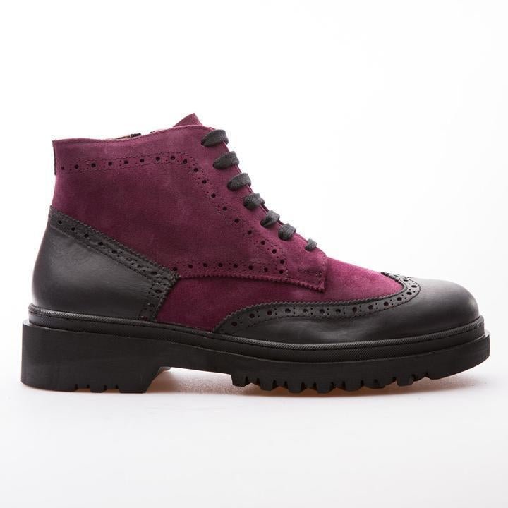 HAROLD - FUSHIA & BLACK - WAXY SUEDE & CALF LEATHER - jameswhite001