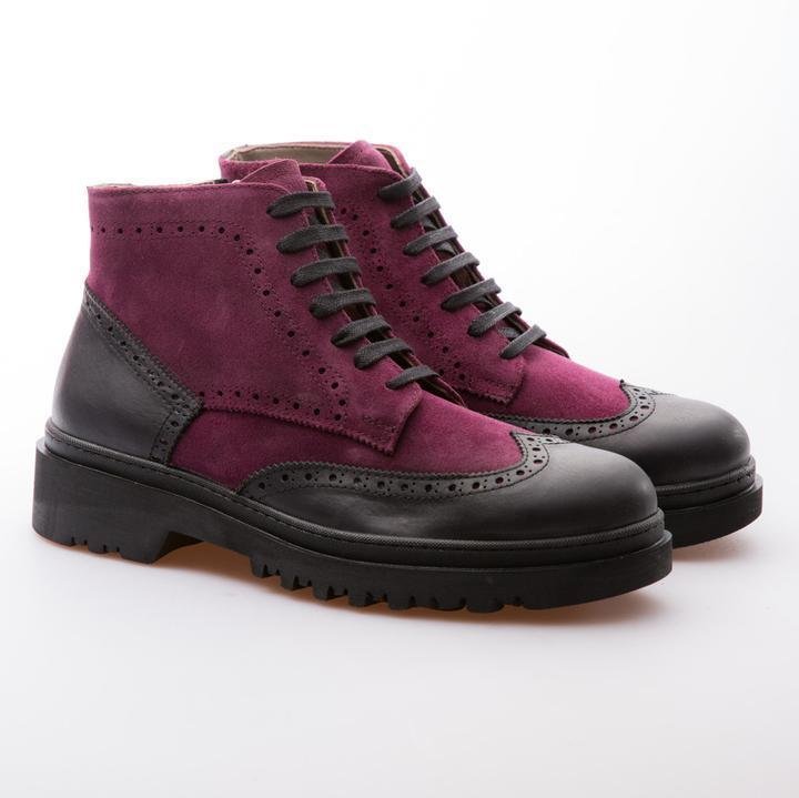 HAROLD - FUSHIA & BLACK - WAXY SUEDE & CALF LEATHER - jameswhite001